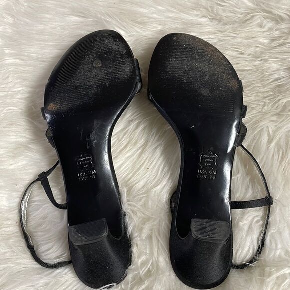 Nina The Touch, Ladies Rhinestone Open Toe Strappy Heels, Size 6M, Black - Picture 5 of 7